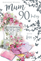 Special Mum 90th Today Flowers Happy Birthday Card