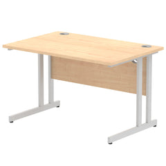 Impulse 1200 x 800mm Straight Desk Maple Top Silver Cantilever Leg I000349 DD