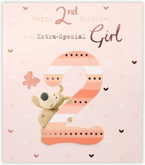 Boofle With Butterfly 2nd Birthday Card