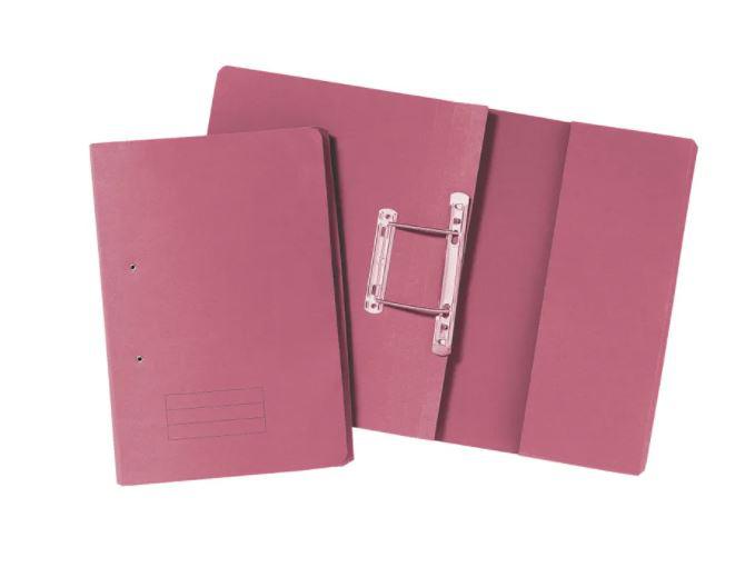 Exacompta Pocket Spring File Manilla Foolscap 285gsm Pink (Pack 25) - TPFM-PNKZ