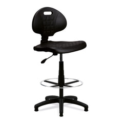 Nautilus Designs Derwent Polyurethane Draughtsman Operator Chair With Spring Loaded Backrest Mechanism Black - DPA/POLY/FCK DD