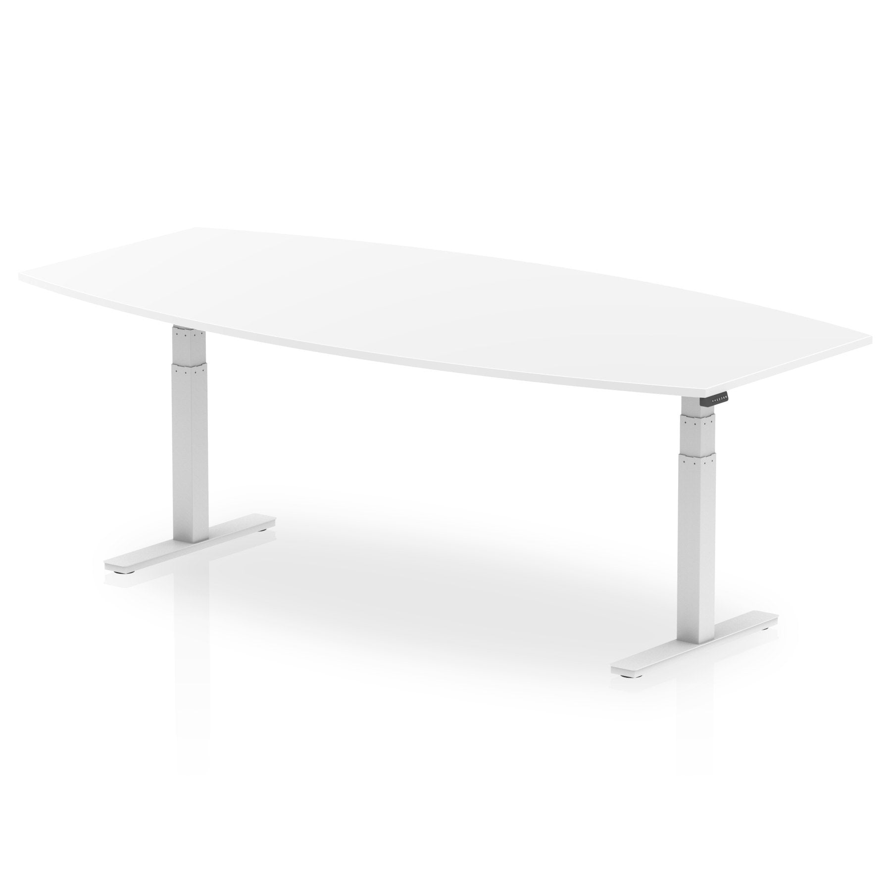 Dynamic High Gloss 2400mm Writable Boardroom Table White Top White Height Adjustable Leg I003568 DD