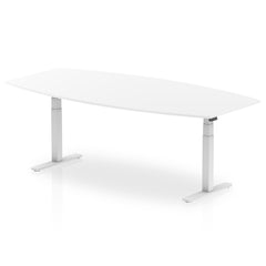Dynamic High Gloss 2400mm Writable Boardroom Table White Top White Height Adjustable Leg I003568 DD