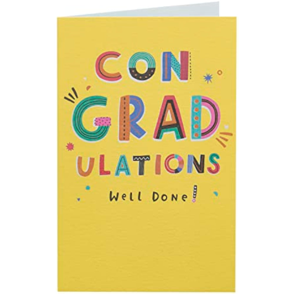 UK Greetings Graduation Card For Him/Her/Friend With Envelope - Yellow Design