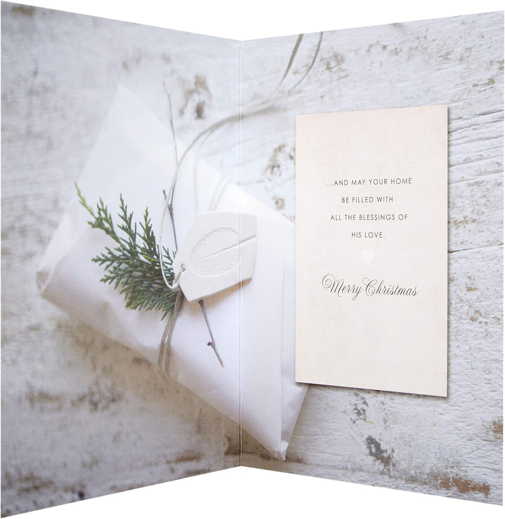 Holy Season Christmas Greeting Card with Rejoice and Celebrate Religious Design