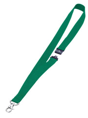 Durable Textile Lanyard with Snap Hook & Safety Release 20 x 440mm Green (Pack 10) - 813705