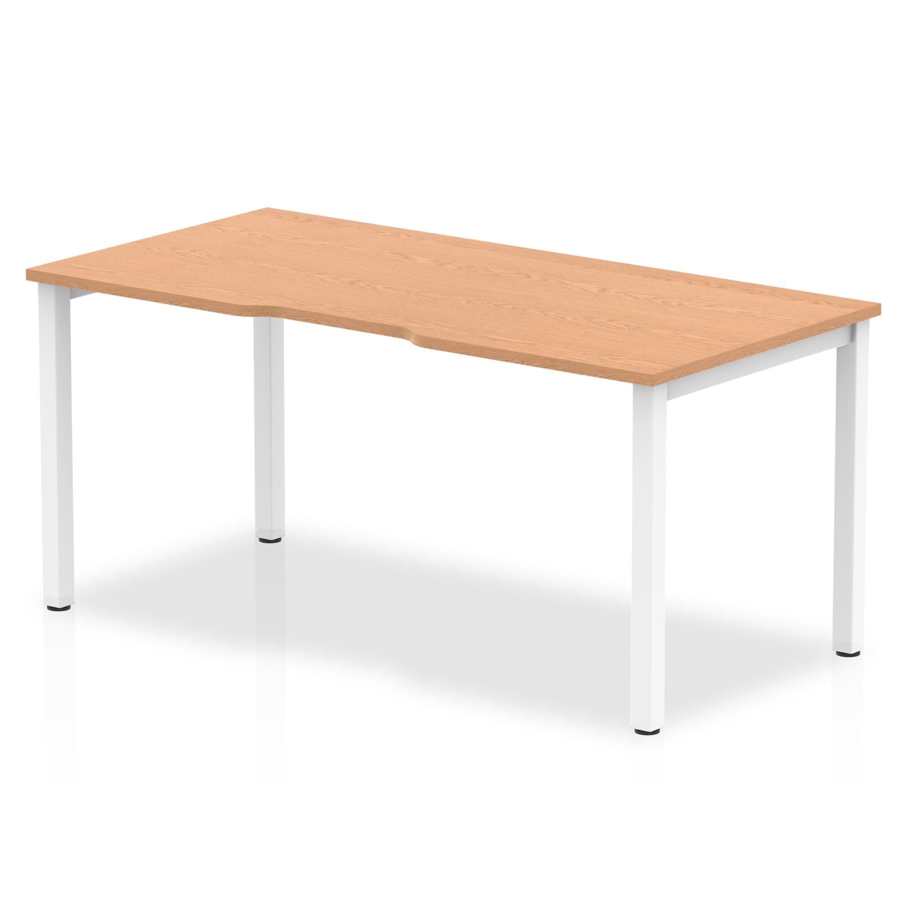 Evolve Plus 1400mm Single Starter Desk Oak Top White Frame BE115 DD