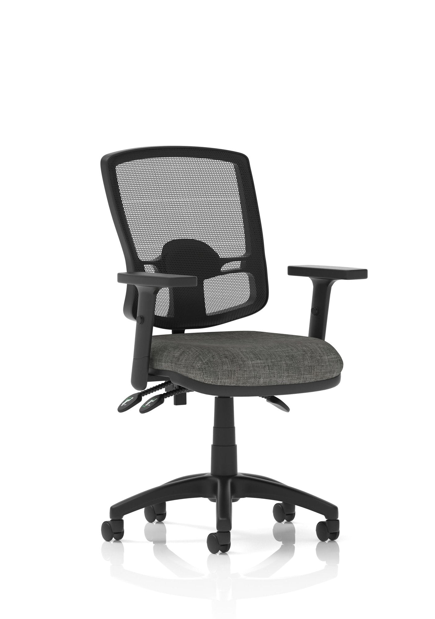 Eclipse Plus III Deluxe Medium Mesh Back Task Operator Office Chair Charcoal Seat With Height Adjustable Arms - KC0405 DD