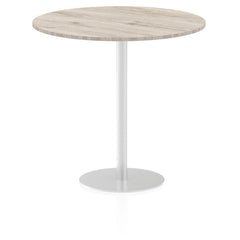 Dynamic Italia 1200mm Poseur Round Table Grey Oak Top 1145mm High Leg ITL0171 DD