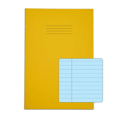 Rhino A4 Special Exercise Book 48 Page Ruled F8M Yellow with Tinted Blue Paper (Pack 10) - EX68139B-0 DD