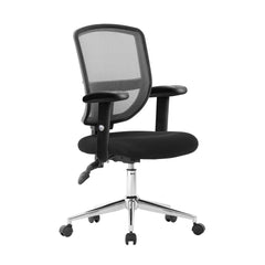 Nautilus Designs Nexus Designer Medium Back Mesh Operator Office Chair Sculptured Lumbar Spine Support and Adjustable Arms Black - BCM/K512/BK/ADT DD