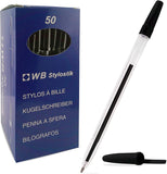 Ballpoint Pens – Black Ink (Pack of 50) – Medium Tip, Smooth Writing, Office & School Use