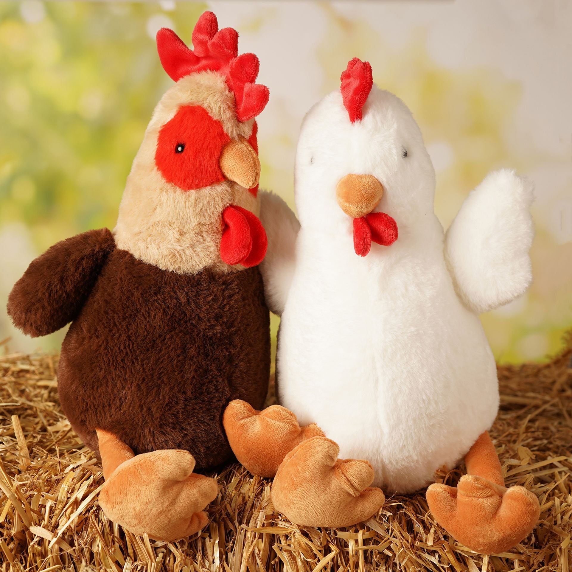 Softies® Rio the Plush Sitting Rooster, 28cm, a soft and cuddly stuffed animal with detailed feathers and a friendly expression.