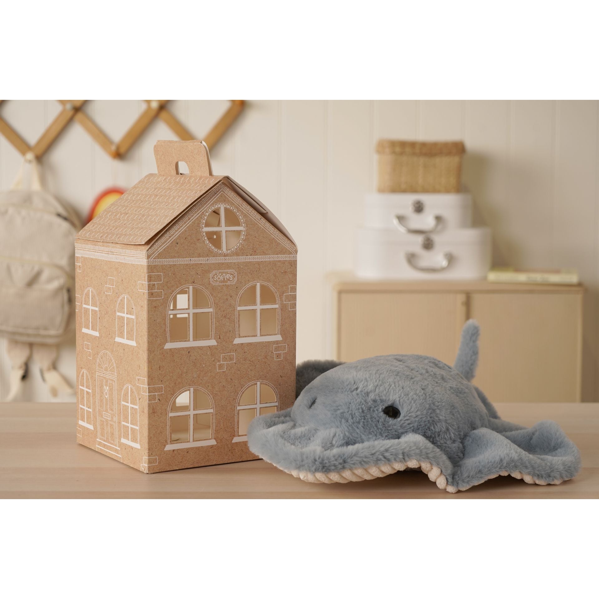 Softies® Jay the Plush Stingray, 44cm, soft and cuddly marine-themed plush toy with detailed fins and friendly expression.