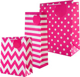 Contemporary Pink Designs Gift Bag Bundle Bottle Bag Medium Bag & Large Bag