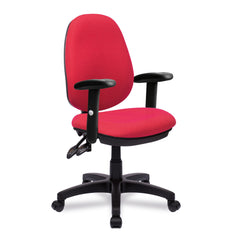 Nautilus Designs Java 200 Medium Back Twin Lever Fabric Operator Office Chair With Height Adjustable Arms Red - BCF/P505/RD/ADT DD