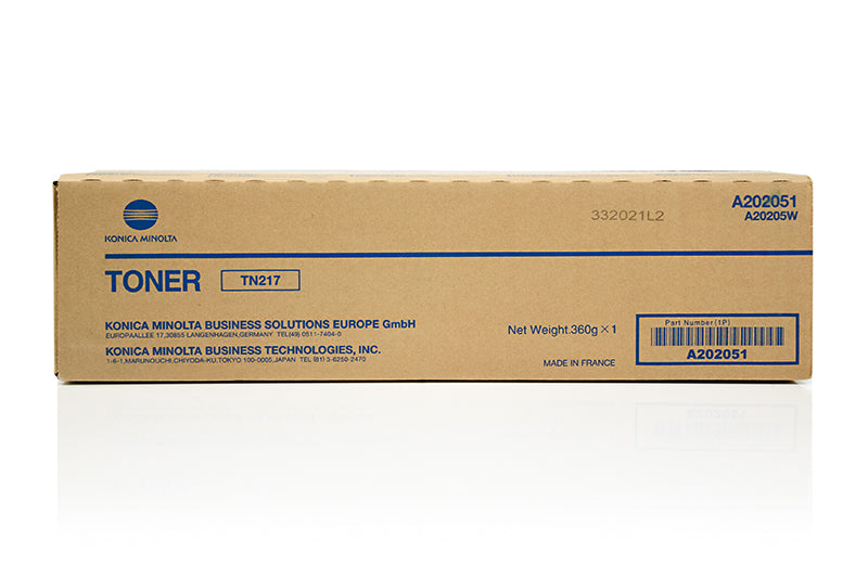 Konica Minolta TN217K Black Toner Cartridge 17.5k pages for Bizhub 223/283 - A202051