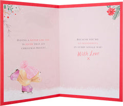 Christmas Greeting Card for Sister with Festive Seasonal Design and Heartfelt Wishes