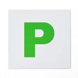 Pair of fully magnetic green P plates for new drivers, universal fit, designed for automotive use by AA.