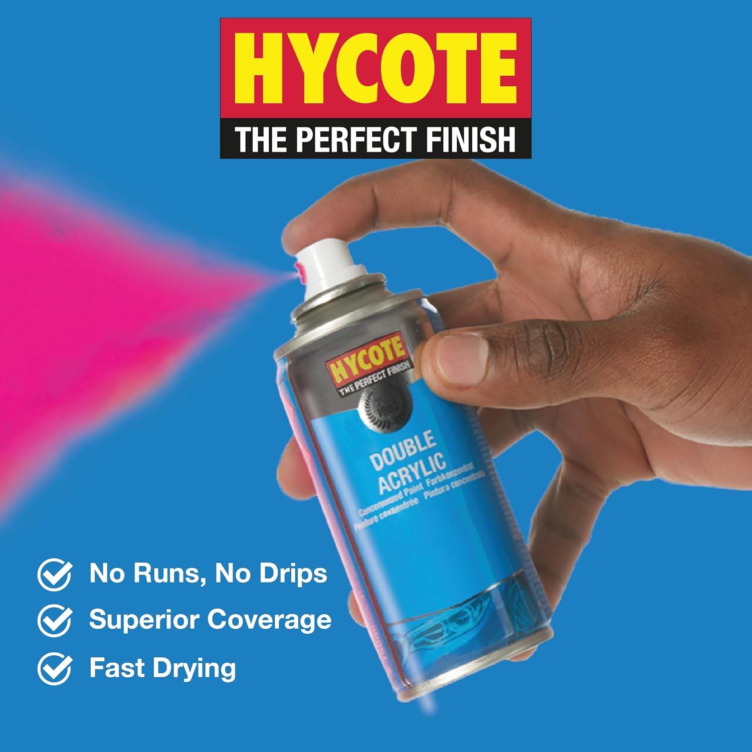 Hycote Gloss Black Car Spray Paint 400ml – Fast Drying Aerosol