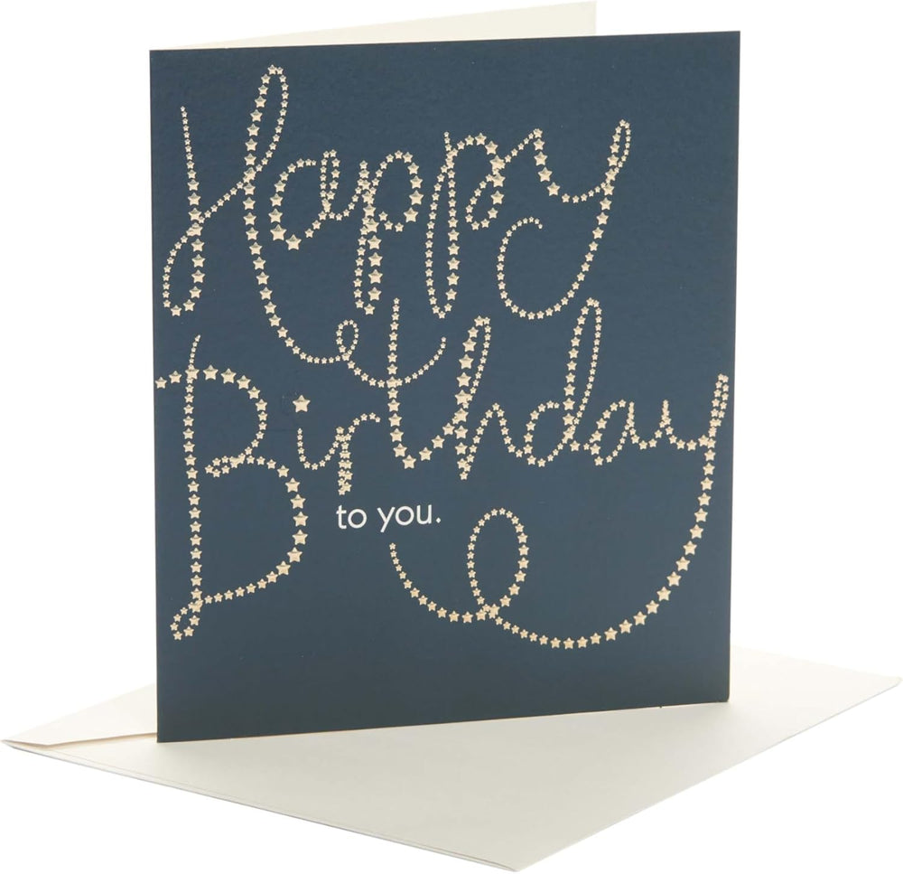 Golden Stars Happy Birthday To You Greeting Card