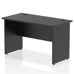 Dynamic Impulse W1200 x D600 x H730mm Slimline Straight Office Desk With Cable Management Ports Panel End Leg Black Finish - I004970 DD