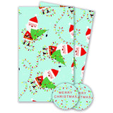 Abacus Cards Santa-themed greeting card with two sheets and two tags for holiday celebrations.