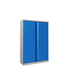 Phoenix SCL Series 2 Door 3 Shelf Steel Storage Cupboard Grey Body Blue Doors with Key Lock SCL1491GBK DD