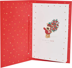 Boofle Holding Bouquet Wife Christmas Card