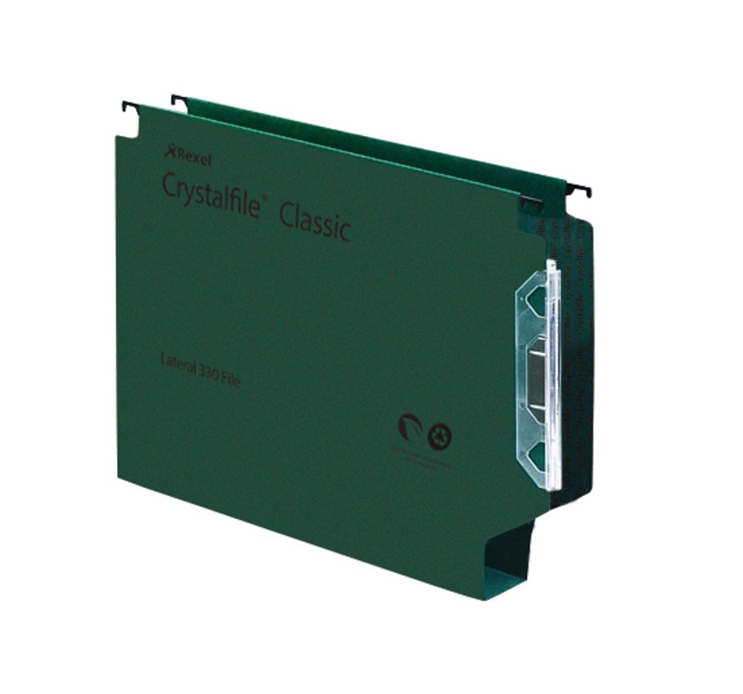 Rexel Crystalfile Classic 300 Foolscap Lateral Suspension File Manilla 50mm Green (Pack 25) 70672 DD