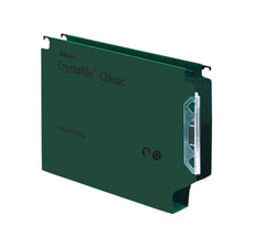 Rexel Crystalfile Classic 300 Foolscap Lateral Suspension File Manilla 50mm Green (Pack 25) 70672 DD
