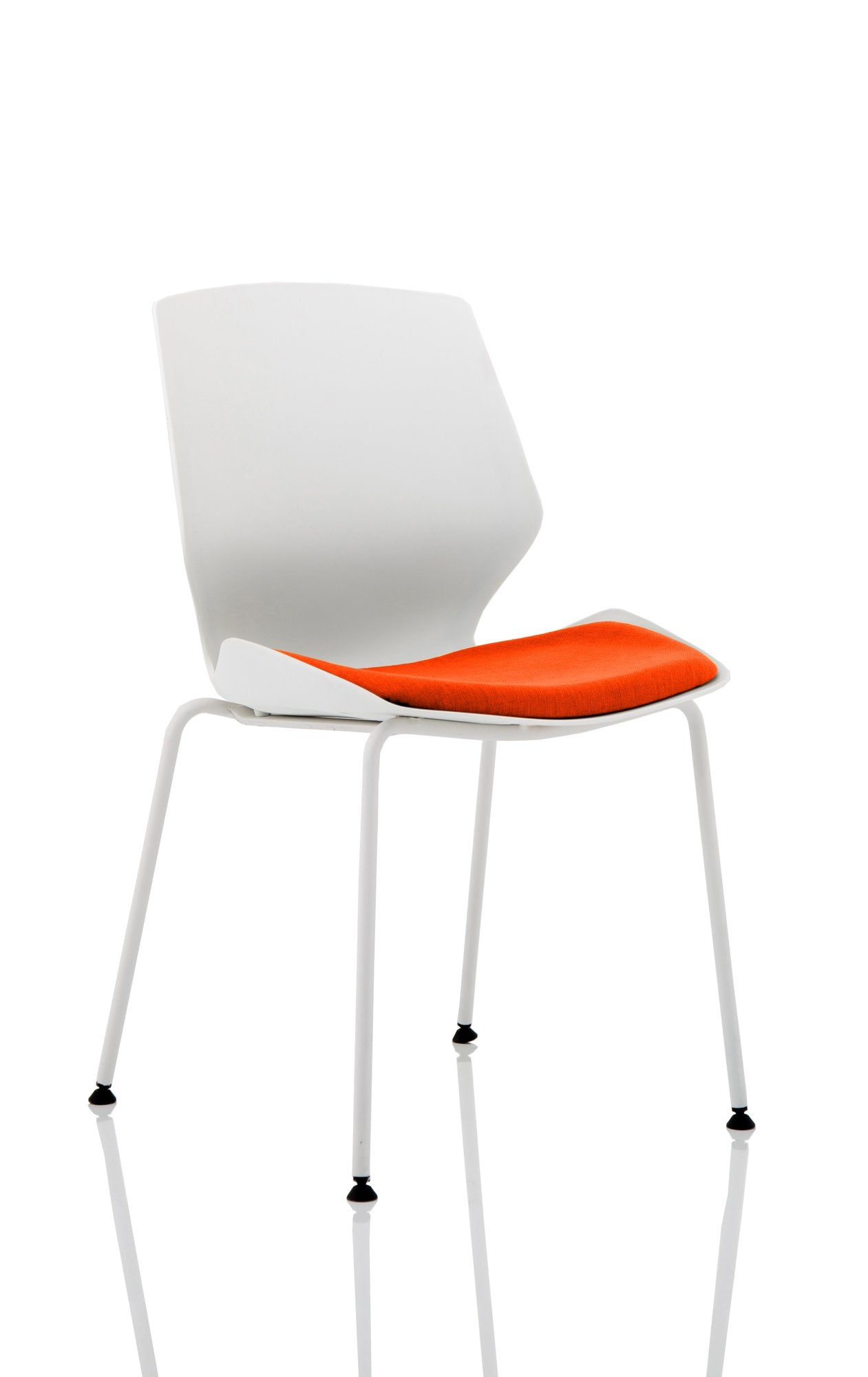 Florence White Frame Visitor Chair in Tabasco Red KCUP1535 DD