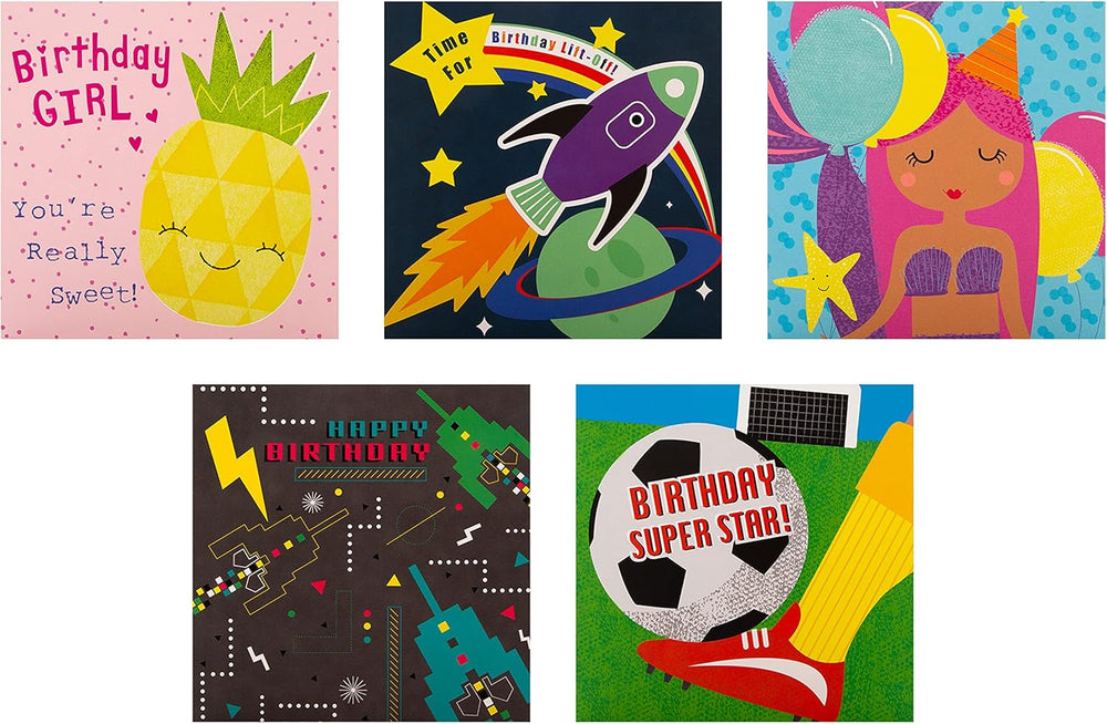 Kids Fun Designs Multipack of 20 Birthday Cards