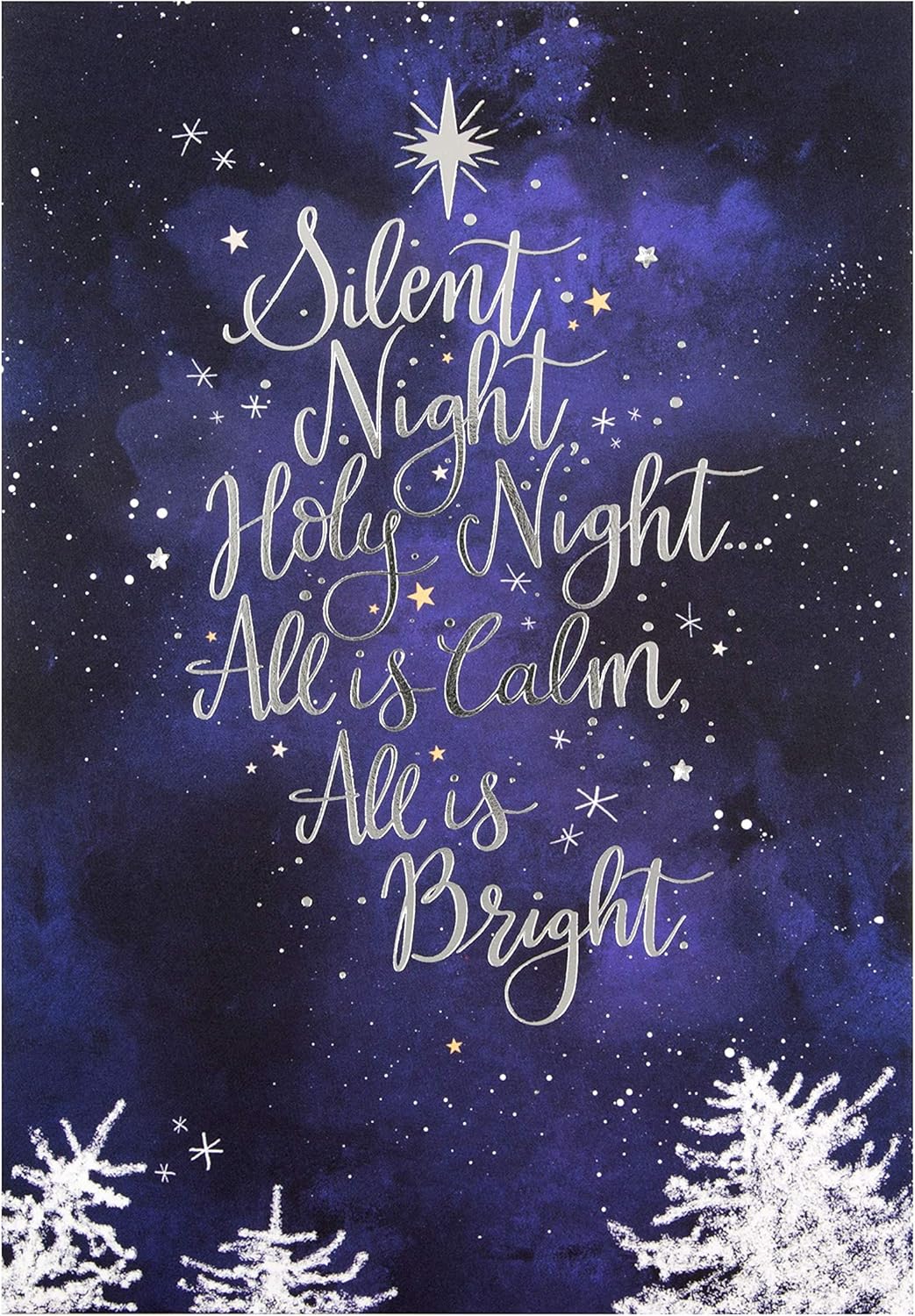 Peaceful Silent Night Christmas Greeting Card with Elegant Seasonal Design and Heartfelt Wishes