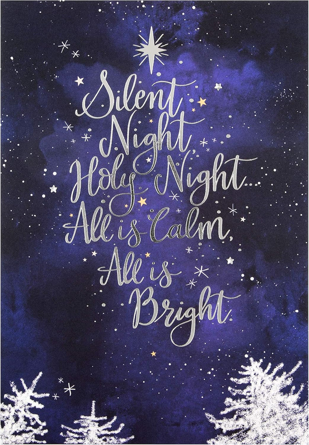 Peaceful Silent Night Christmas Greeting Card with Elegant Seasonal Design and Heartfelt Wishes