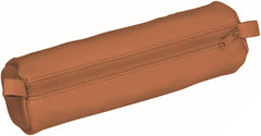 Juscha Alassio Pencil Case – Genuine Leather, Brown, 21 x 6 cm