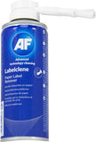 AF Labelclene 200ml label remover spray for paper labels, shown in a spray bottle with clear label and cap.