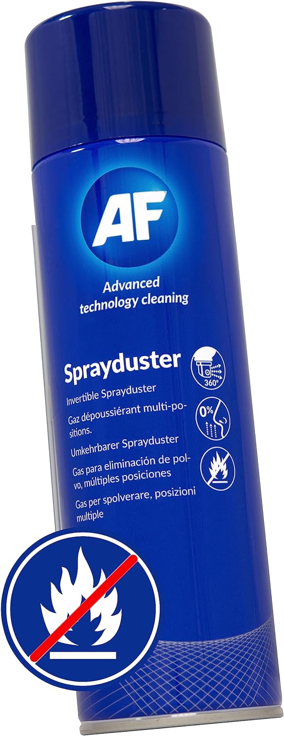 AF Professional Non Flammable Invertible Spray Duster 200ml for cleaning and dusting electronics and office equipment.