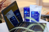 AF Anti Static Screen Cleaning Wipes tub with 100 wipes, soft cloths for cleaning and static removal from electronic device screens.