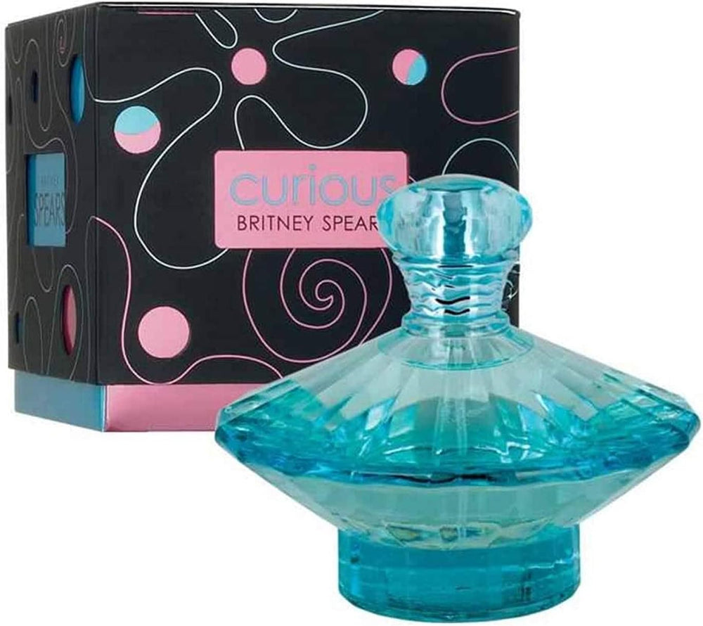 Affinity Britney Spears Curious EDP-S 100ml perfume bottle with a sleek design and floral accents.