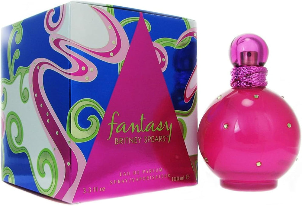 Affinity Fantasy Britney Spears Eau De Parfum 3.3 oz bottle with floral and fruity fragrance, elegant perfume for women.