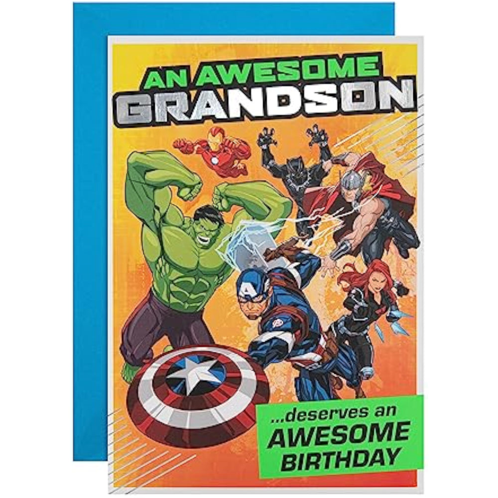 Marvel Superheroes Grandson Birthday Card