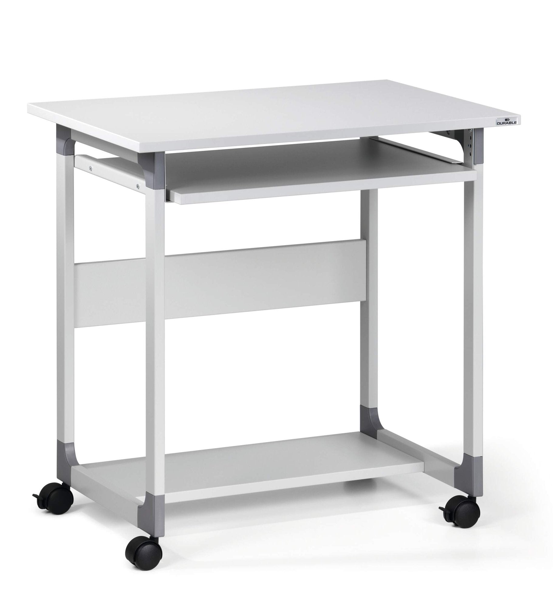 Durable SYSTEM PC Workstation Trolley 75 Fixed Height Grey - 379610 DD