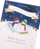 Snow People with Scarf Grandson Christmas Card – Festive Winter Design