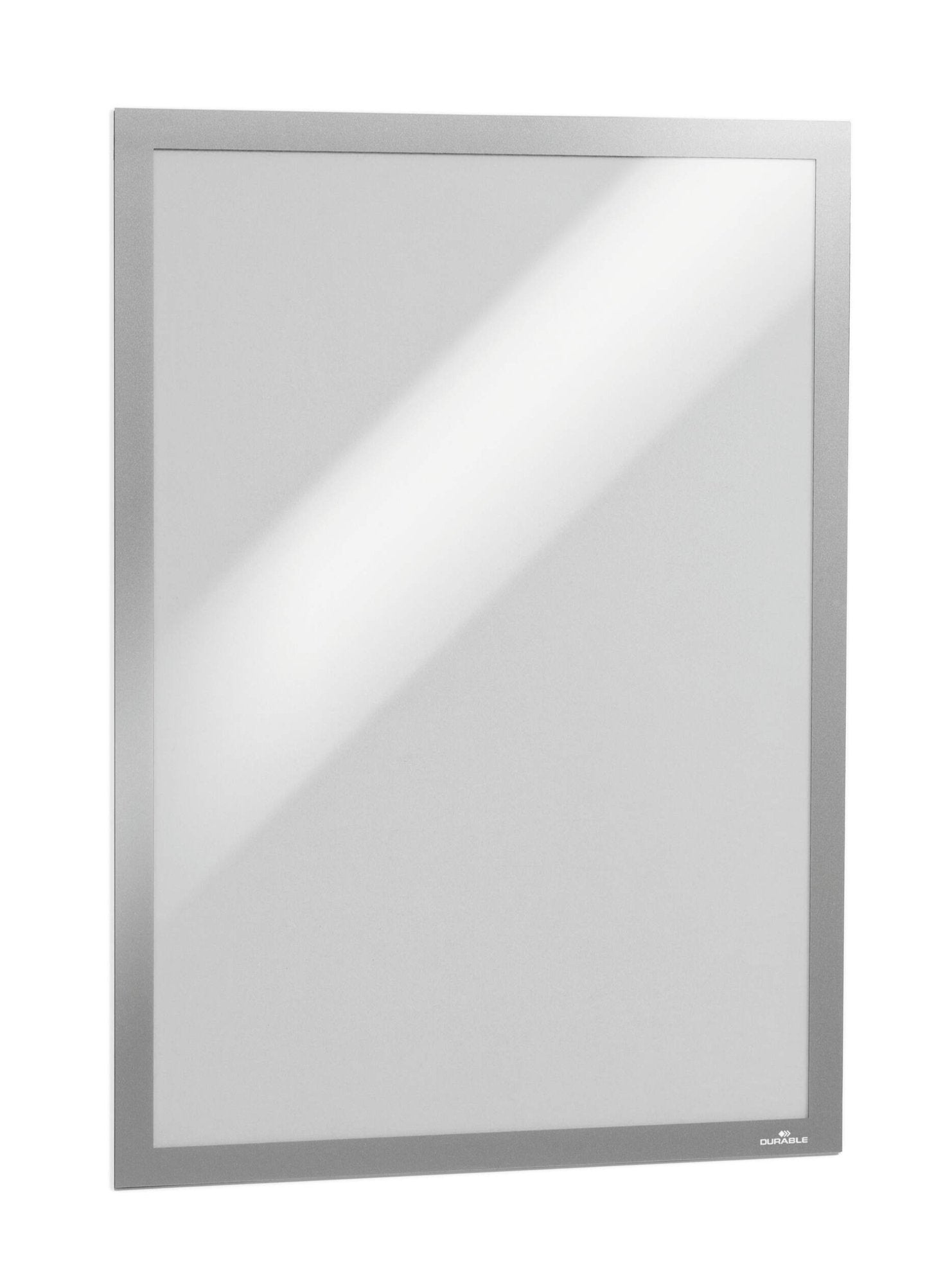 Durable DURAFRAME Self-Adhesive Sign & Document Holder with Magnetic Frame A3 Silver (Pack 2) - 487323