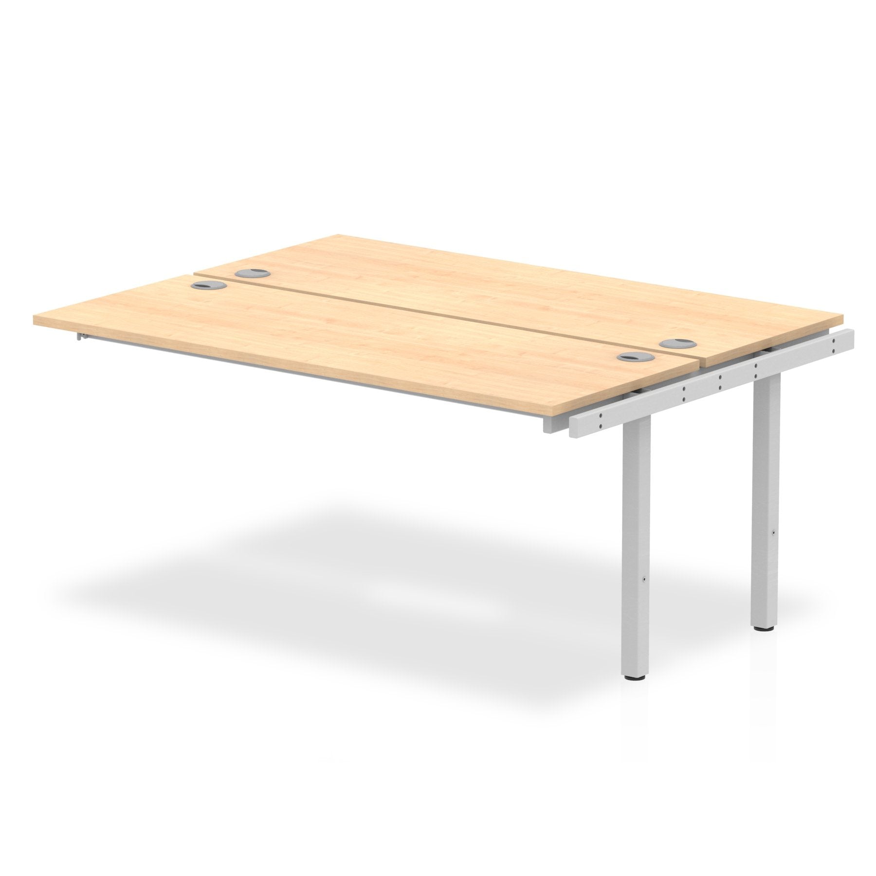 Impulse Back-to-Back Bench Desk Extension Kit W1600 x D1600 x H730mm Maple Finish Silver Frame - IB00234 DD