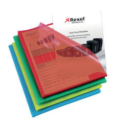 Rexel Nyrex Cut Flush Folder Polypropylene A4 110 Micron Assorted Colours (Pack 100) - 12216AS