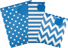 Hallmark Multi Occasion Gift Bag Bundle - 3 Essential Sized Bags in 3 Contemporary Blue Designs