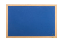 Bi-Office Earth-It Executive Blue Felt Noticeboard Oak Wood Frame 900x600mm - FB0743239 DD