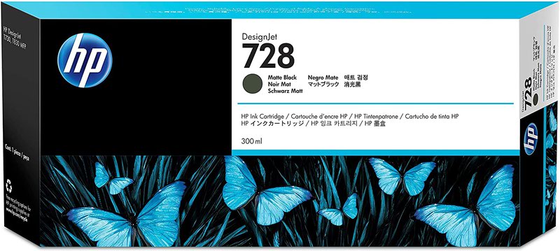 HP F9J68A 728 MATT BLACK INK CART 300ML